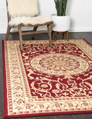Unique Loom Versailles Collection Traditional Classic Medallion Floral Motif Area Rug (2' 2 x 3' 0 Rectangular, Burgundy/ Ivory)