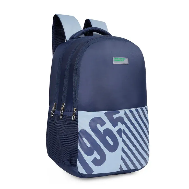 United Colors of Benetton Colter Back to School Backpack Navy Light Blue