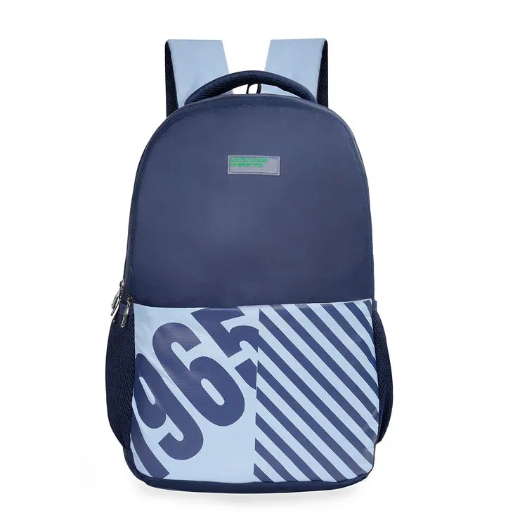 United Colors of Benetton Colter Back to School Backpack Navy Light Blue
