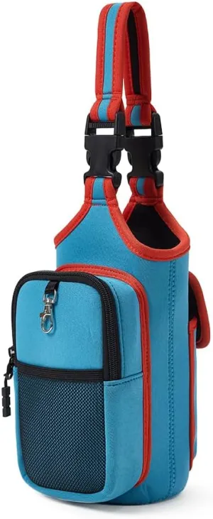 VAKAER Magnetic Gym Bag for Women and Men, Magnetic Water Bottle Holder with Phone Pocket, Magnets Gym Accessories Carrier Bag with Adjustable Strap (Blue)
