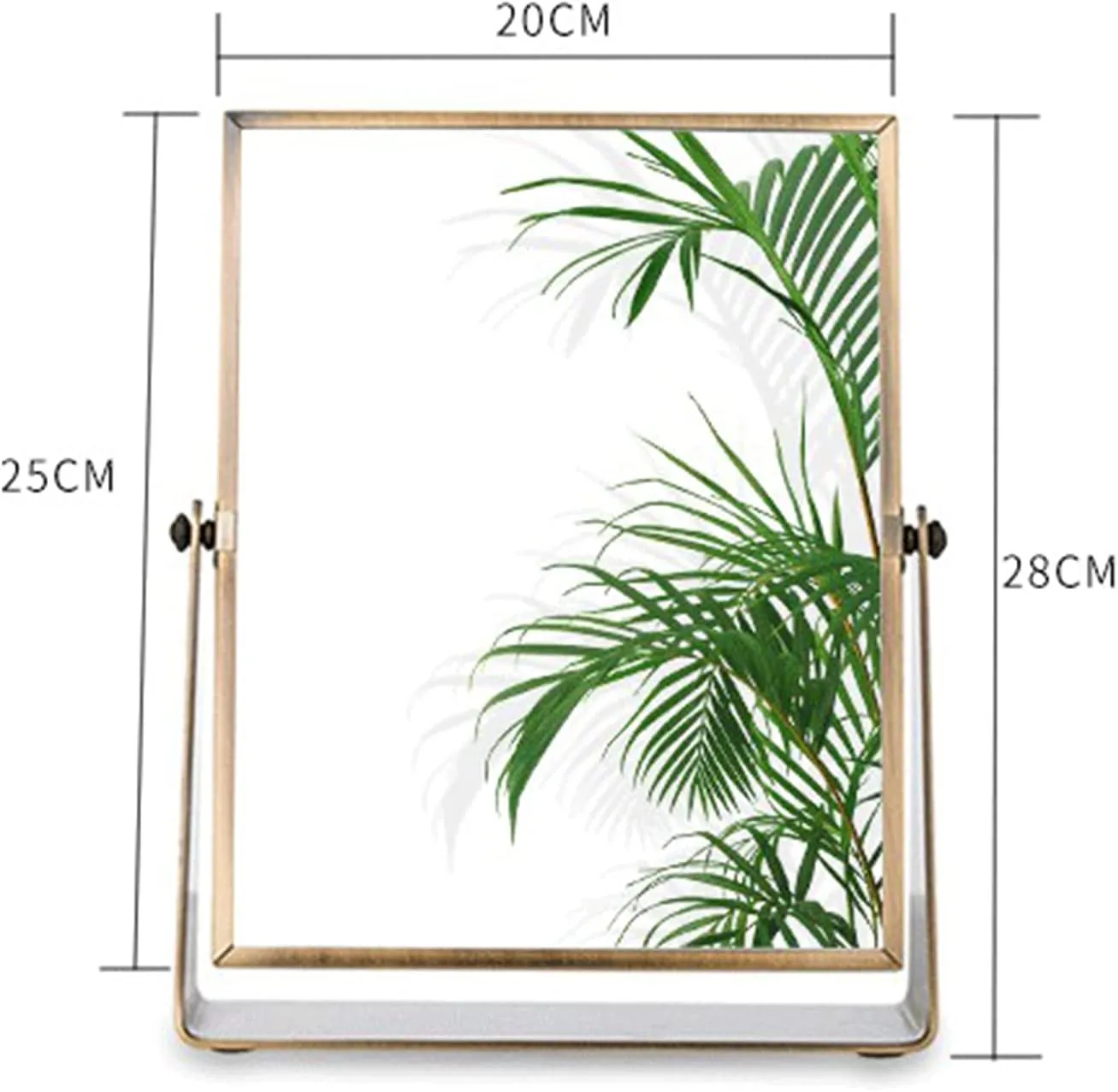 Vanity Makeup Mirror on Stand w/3x Magnify Double-Sided Swivel Shaving Mirrors Free Standing Cosmetic Mirror Stands on Desk in Bedroom Home Vanity Mirror (Chrome Without Light)