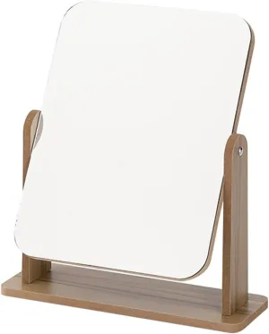 Vanity Mirror with Wooden Stand, Magnifying Double-Sided 360-Degree Rotating Magnifying Mirror, Portable Table Countertop Mirror Bathroom Shaving Vanity Mirror,L