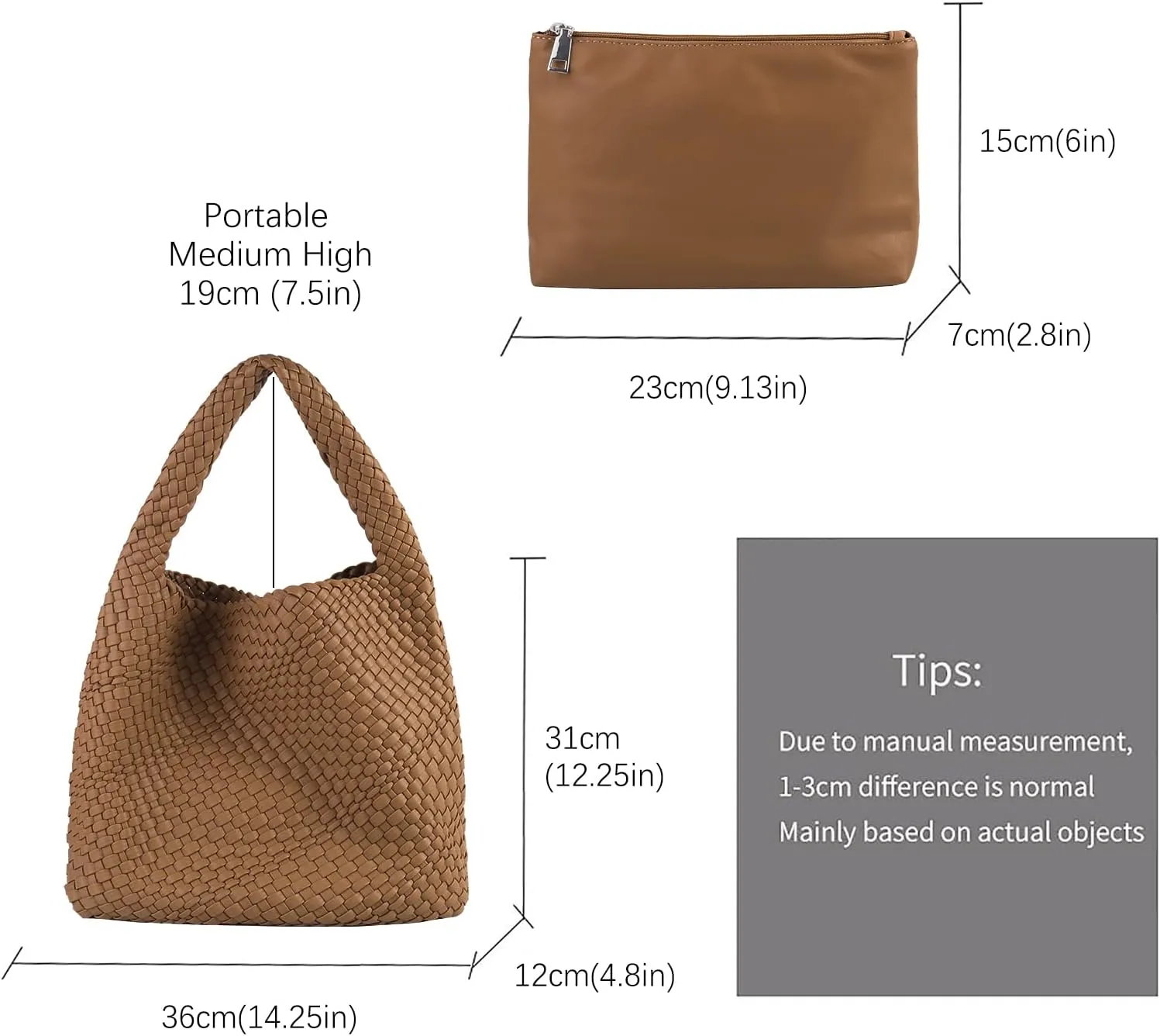 Vegan Leather Tote Bag For Women, Handmade Large Hobo Bag,Casual Shoulder Bag,Travel Underarm Purse Commuter Handbag