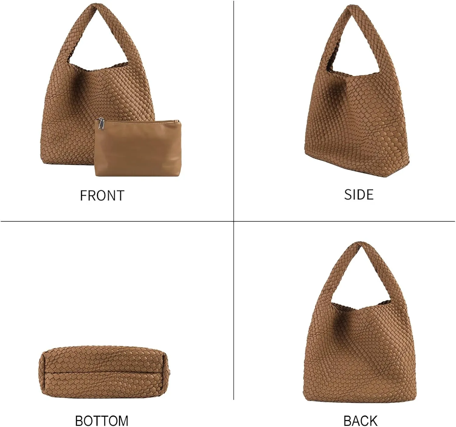 Vegan Leather Tote Bag For Women, Handmade Large Hobo Bag,Casual Shoulder Bag,Travel Underarm Purse Commuter Handbag