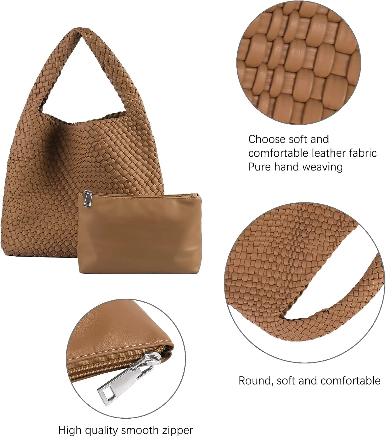 Vegan Leather Tote Bag For Women, Handmade Large Hobo Bag,Casual Shoulder Bag,Travel Underarm Purse Commuter Handbag