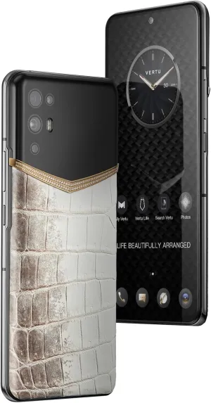 VERTU iVERTU Luxury Custom Made - 18K Gold & Diamonds with Himalayas Alligator Skin 5G Phone