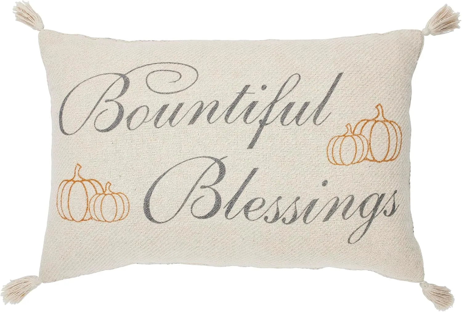 VHC Brands Harvest Blessings Bountiful Blessings Woven Pillow 14x22, Decorative Fall Throw Pillow, Primitive Decor for Fall and Thanksgiving