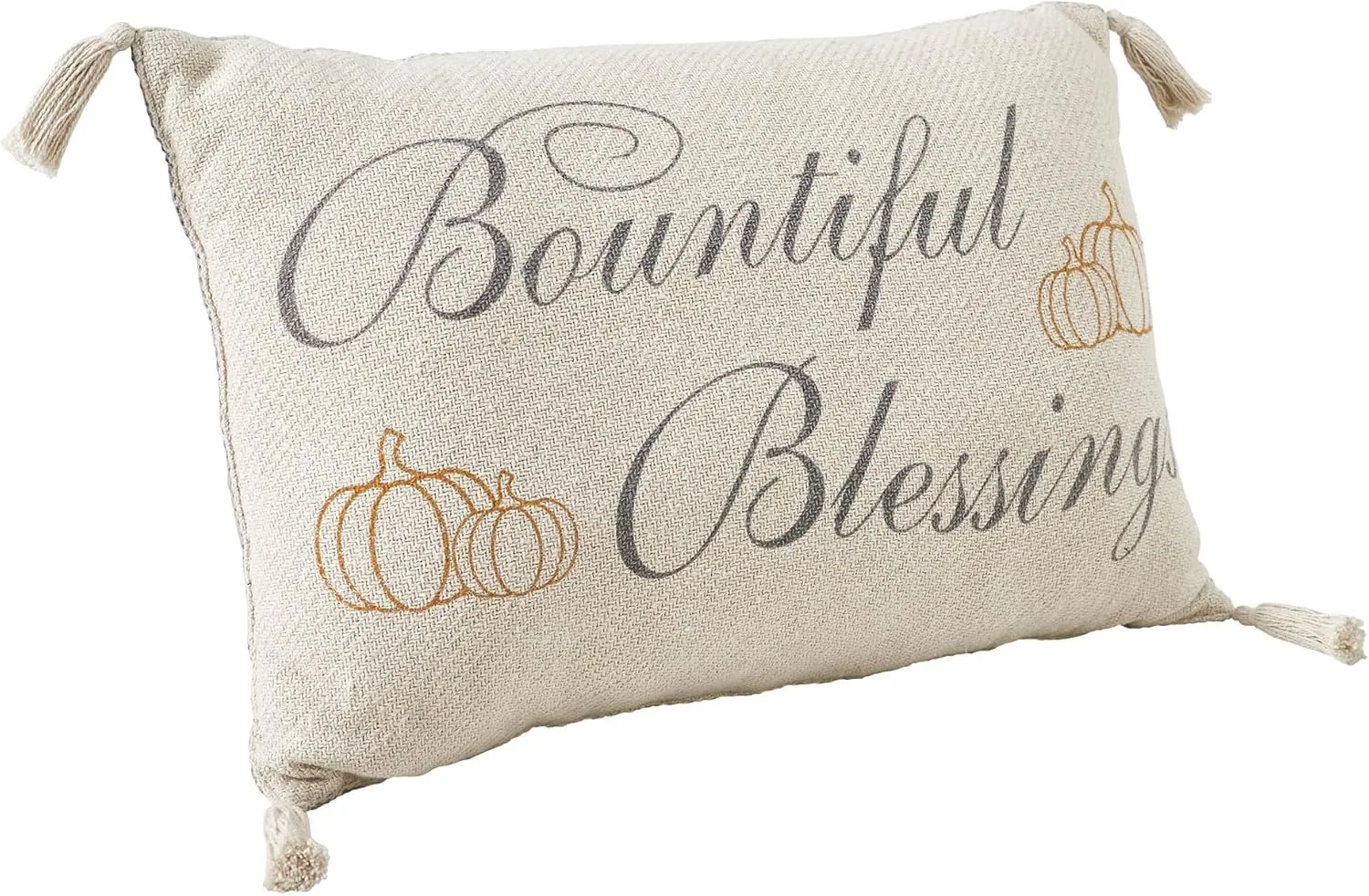 VHC Brands Harvest Blessings Bountiful Blessings Woven Pillow 14x22, Decorative Fall Throw Pillow, Primitive Decor for Fall and Thanksgiving