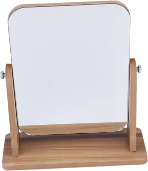 VICASKY Makeup Mirror with Durable Wooden Frame Portable Desk Mirror for Home Use Elegant Gray Vanity Decor for Daily Makeup and Grooming