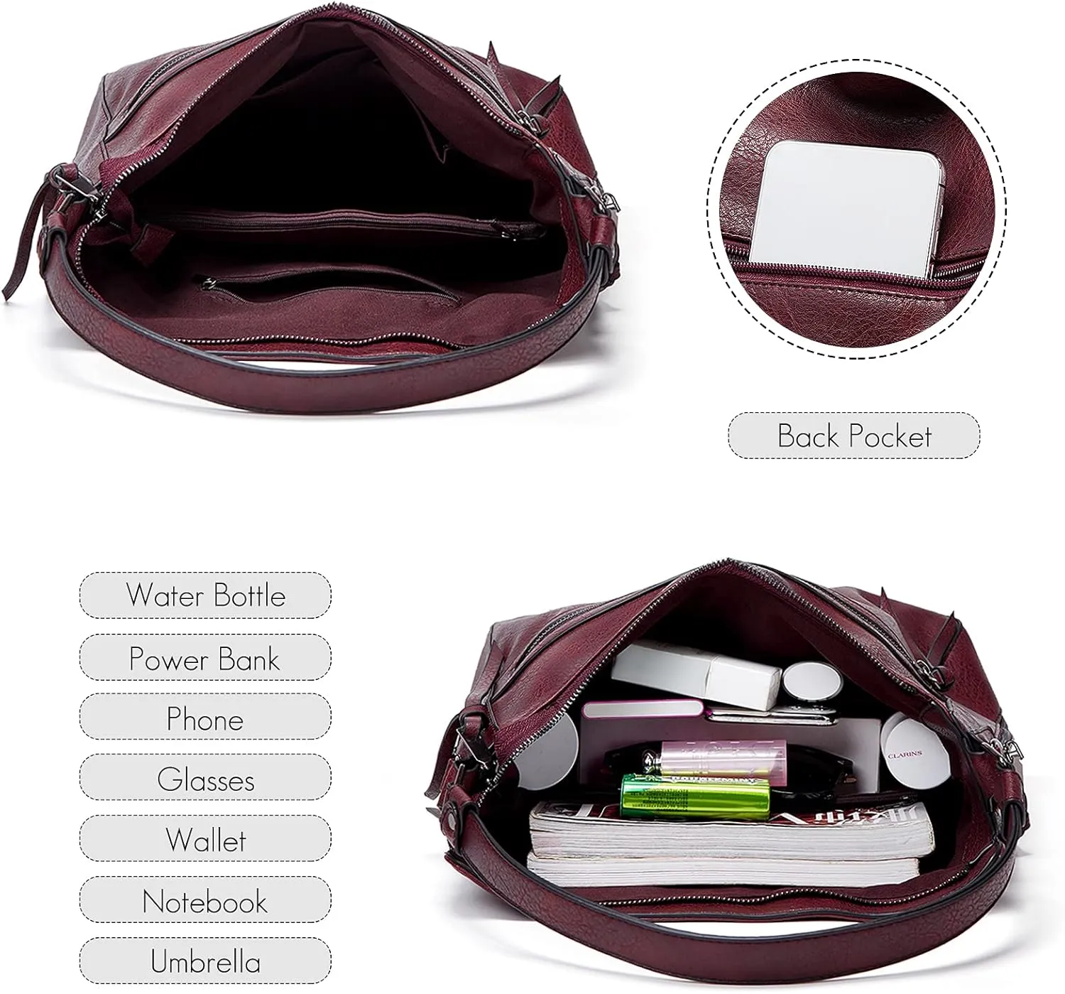 Vintage Handbag Women Hobo Top-handle Tote Bags Ladies Shoulder Bucket