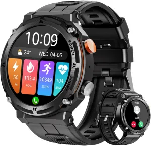VIRAN Military Smart Watches for Men, 5ATM Waterproof Rugged Smart Watch with Bluetooth Call (Answer/Dial Call), 1.39” HD IP68 Fitness Tracker Watch with 100  Sport Modes for Android/iOS Phone