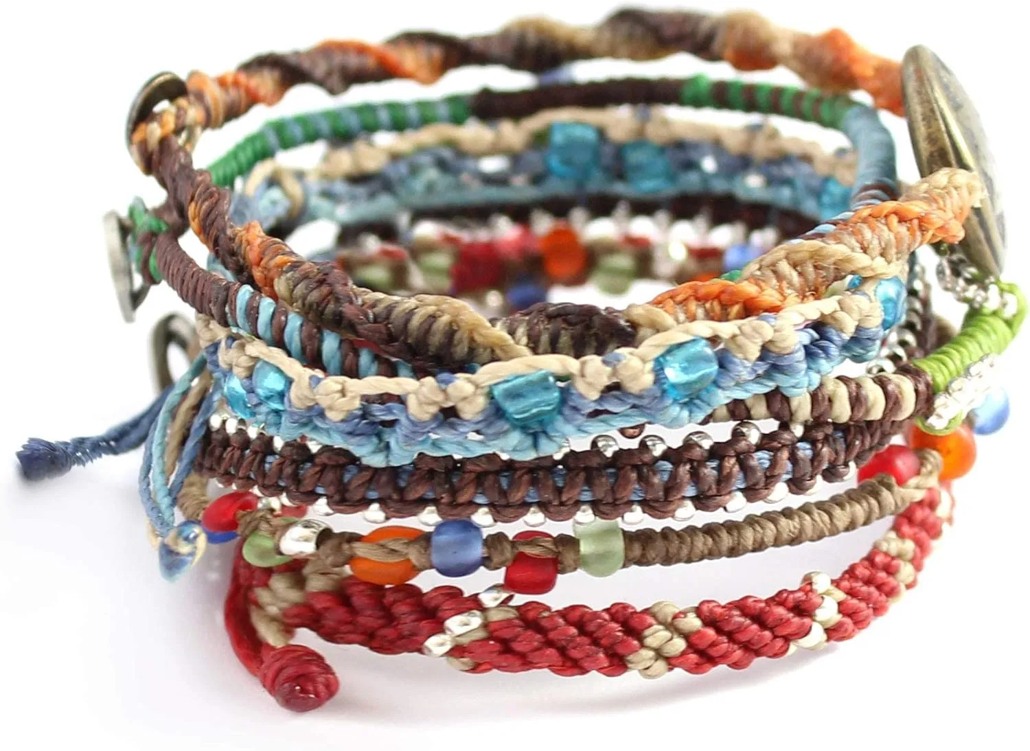 Wakami Earth Charm Bracelet | Women's Jewelry | bracelets for women & men | Trendy Beaded Bracelet Stack | Waterproof | Fair Trade | Braided