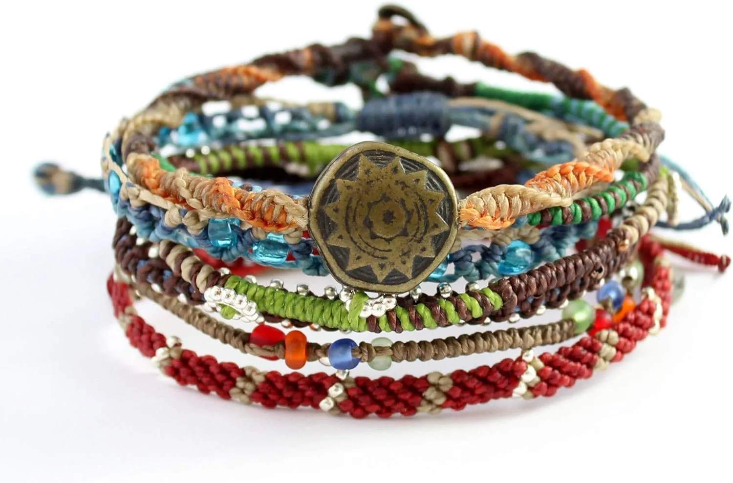 Wakami Earth Charm Bracelet | Women's Jewelry | bracelets for women & men | Trendy Beaded Bracelet Stack | Waterproof | Fair Trade | Braided