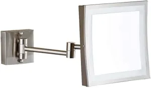 Wall Mirror for Bathroom, Makeup Mirror Vanity Mirror Wall Mounted LED Lighted 3X Magnification Bathroom Shaving Mirror Extendable Square Cosmetic Mirror (Color : D)