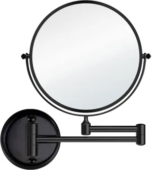 Wall Mounted Makeup Mirror with 5X Magnification, 8 Inch Double Sided Vanity Magnifying Mirror for Bathroom, Black
