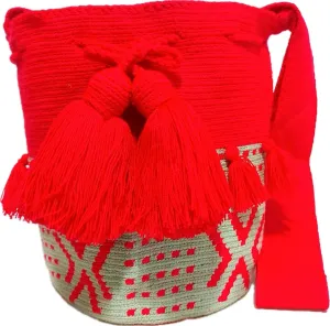 Wayuu Crochet Tote Bag, Woven Mochila, Colombian Tribal Bag, Beach Bag