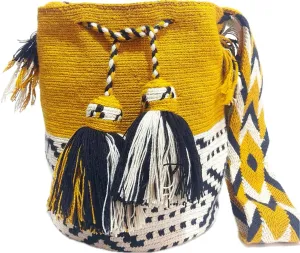 Wayuu Crochet Tote Bag, Woven Mochila, Colombian Tribal Bag, Beach Bag