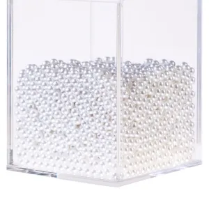 White Pearl Beads for Makeup Brush Holder and Vase Fillers(No Hole,4mm,2 Pints)