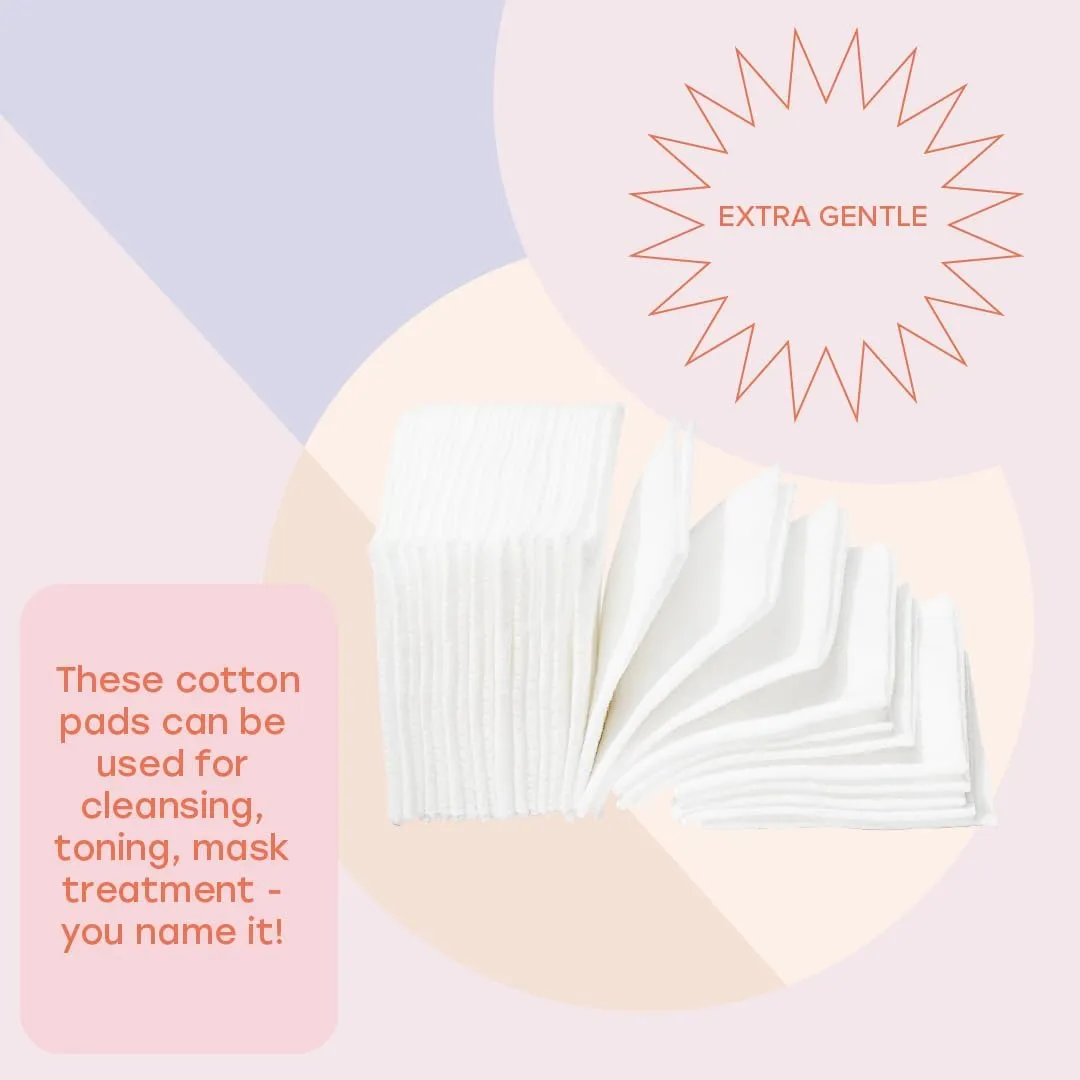 White Rabbit - Naked Cotton Classic - Premium Facial Cotton Pads - for Makeup Remover, Toner, Mask - 100% Cotton, Unbleached, Lint-Free - Extra Soft & Durable - Natural & Cruelty-Free - 200 Count