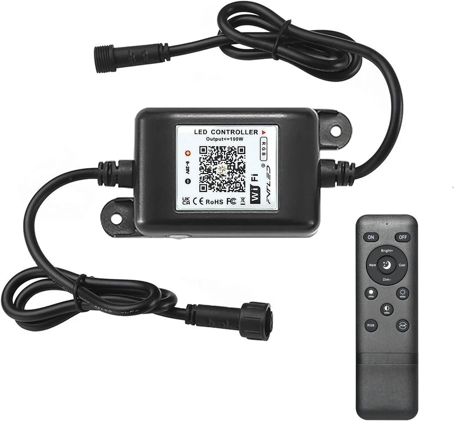 WiFi RGB Controller, FVTLED LED WiFi Controller Wireless RGB Smart Controller Working with Android and iOS System Mobile Phone Free App for RGB LED Deck Lights