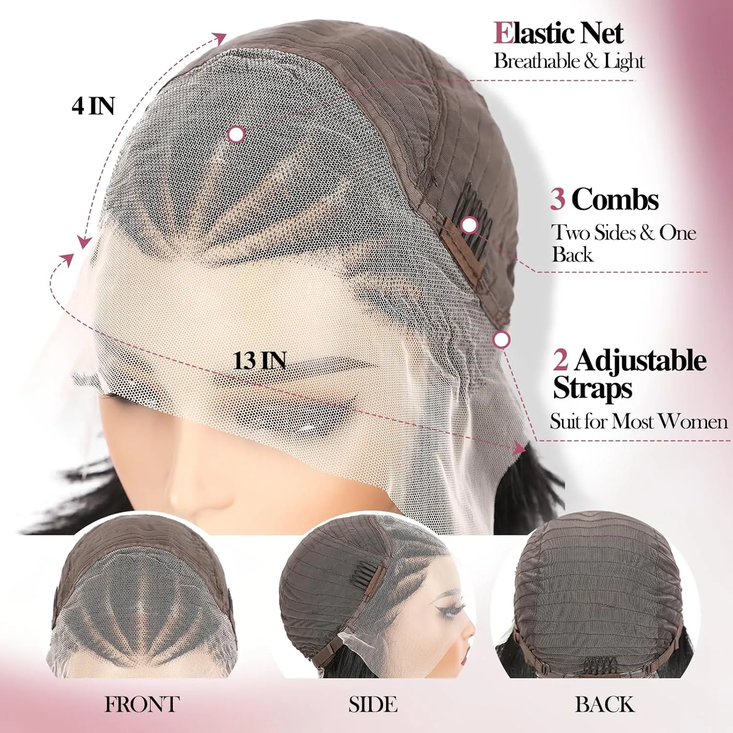 WIGER 13x4 Straight Bob Lace Frontal Wigs Cornrow Braided Wigs for Black Women Glueless Braided Lace Front Wigs 12 Inch Synthetic Short Cornrows Wigs