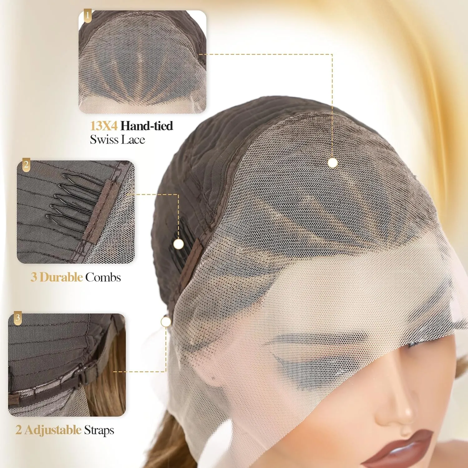 WIGER Highlighted Straight Bob Lace Frontal Wigs 13x4 Braided Wigs for Black Women Glueless Bob Hair Wig Braided Lace Front Wigs with Cornrow 12 Inch Synthetic Full Lace Straight Bob Wigs