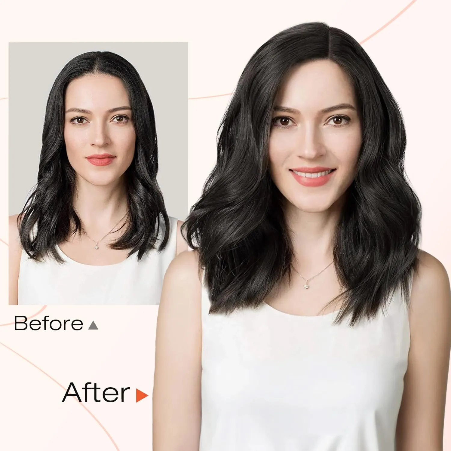 WIGNEE Black Hair Topper With Bigger Lace - Hand Made Upgrade Kanekalon 14" Long Layered Piece for Women With Thinning Hair - 3D Cover Wig