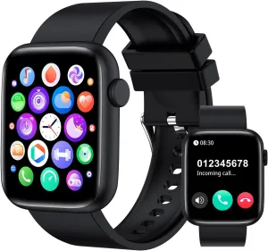 WM Welly Merck Smart Watch for Men - 1.9" Full Touch Screen, Heart Rate & Blood Oxygen Monitor, 123 Sports Modes, Voice Assistant, Fitness Watch for Android & iOS Phones
