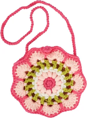 Women Girls Mini Flower Cotton Crochet Crossbody Shoulder Bag Handbag Purse