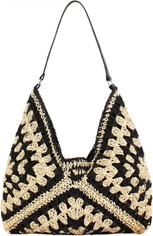 Women Hobo Bag Ladies Boho Tote Bag Fashion Beach Sling Bag Woven Purse Women Shoulder Bag for Vacation, Work, Everyday