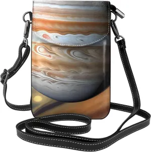 women Small Cell Phone Purse Jupiter Landscape pattern : Multifunction,Soft, durable,Convenient for daily use and travel Black