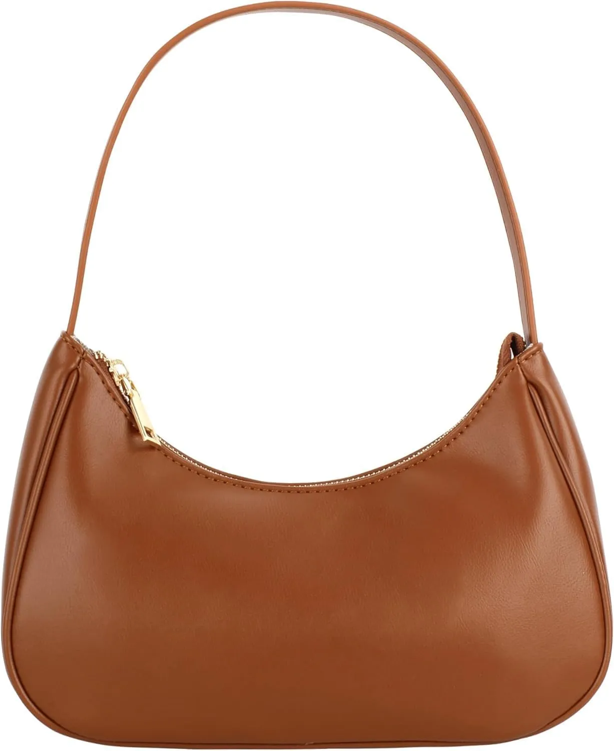 Women Small PU Leather Shoulder Bag Armpit Bag Top-handle Bag Zipper Closure