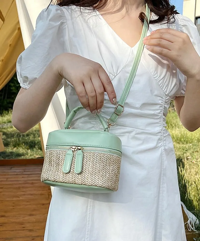 Women Small Summer Beach Tote Shoulder Bags Handwoven Straw Summer Crossbody Bag Makeup Purse Handbags
