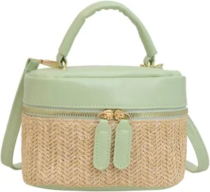 Women Small Summer Beach Tote Shoulder Bags Handwoven Straw Summer Crossbody Bag Makeup Purse Handbags