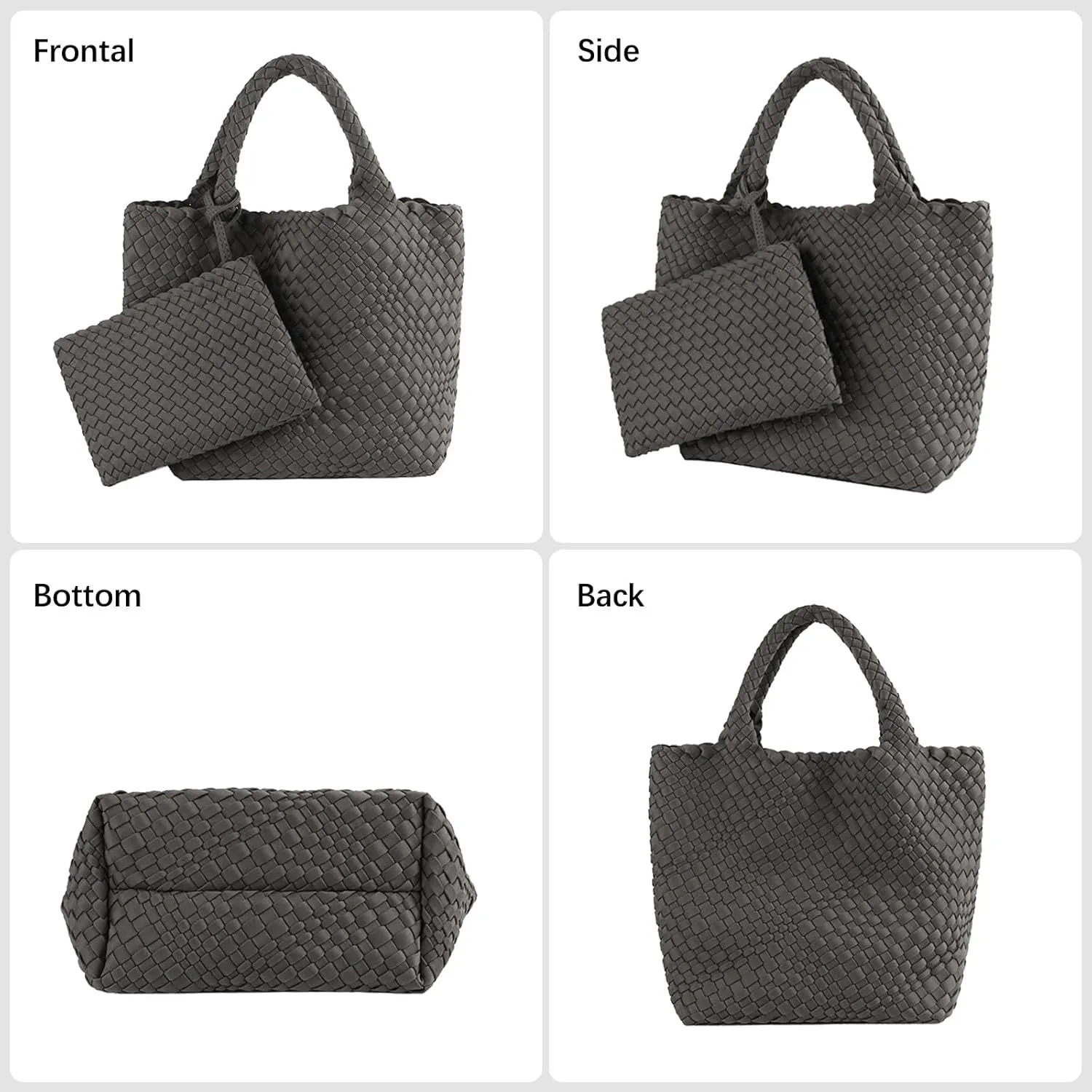 Women Tote Bag Large Neoprene Tote Bag Fashion Woven Bag Neoprene Tote Handbag Roomy Shoulder Bags for Beach, Gym