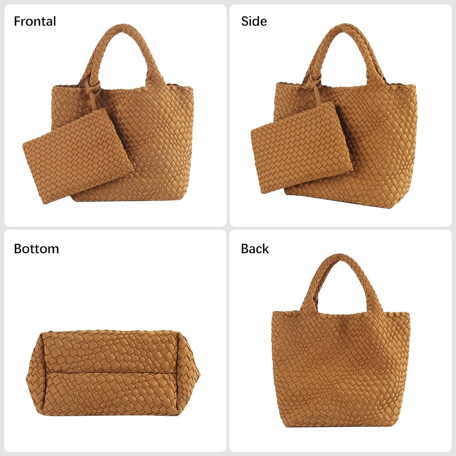 Women Tote Bag Large Neoprene Tote Bag Fashion Woven Bag Neoprene Tote Handbag Roomy Shoulder Bags for Beach, Gym