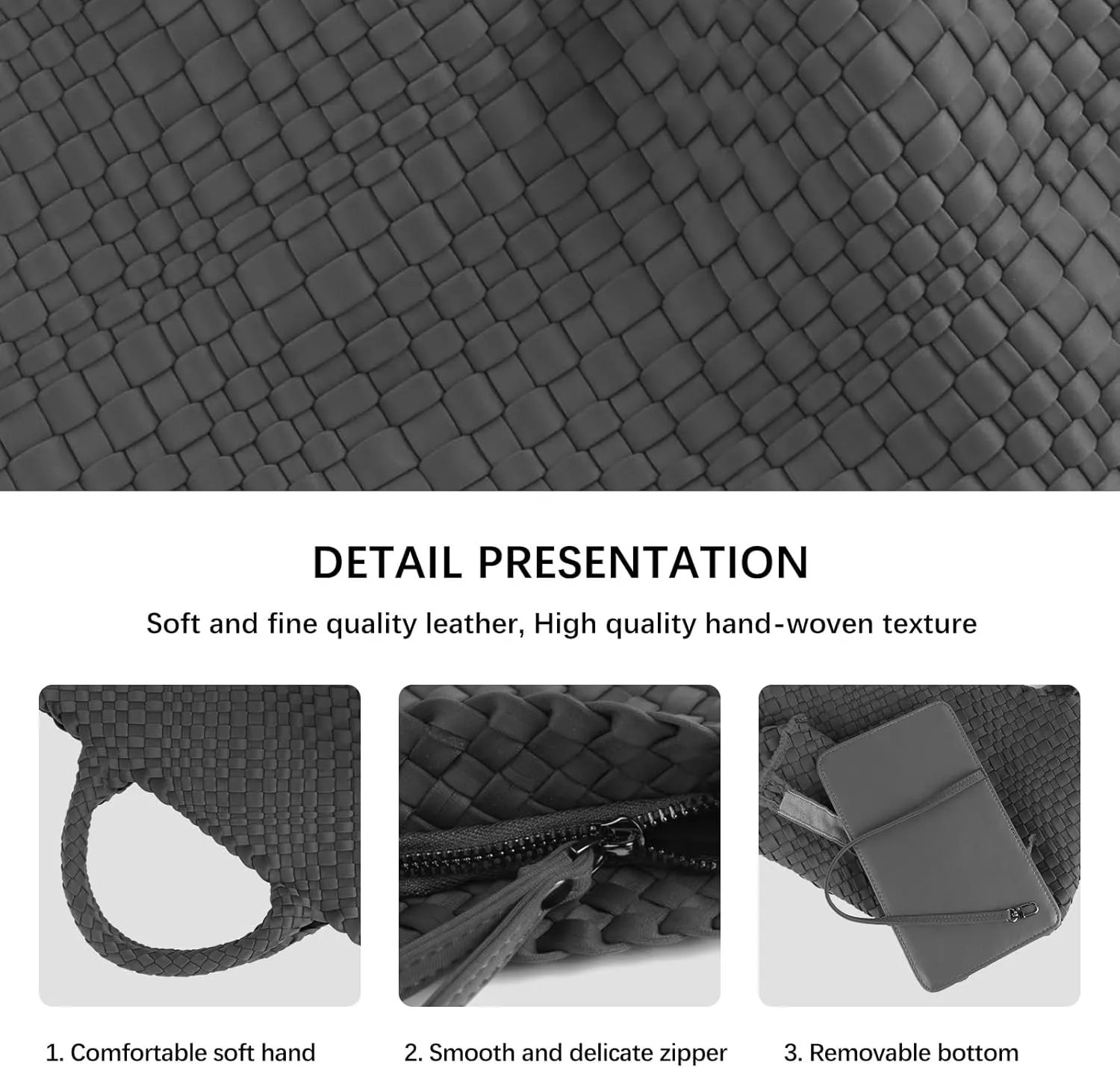 Women Tote Bag Large Neoprene Tote Bag Fashion Woven Bag Neoprene Tote Handbag Roomy Shoulder Bags for Beach, Gym