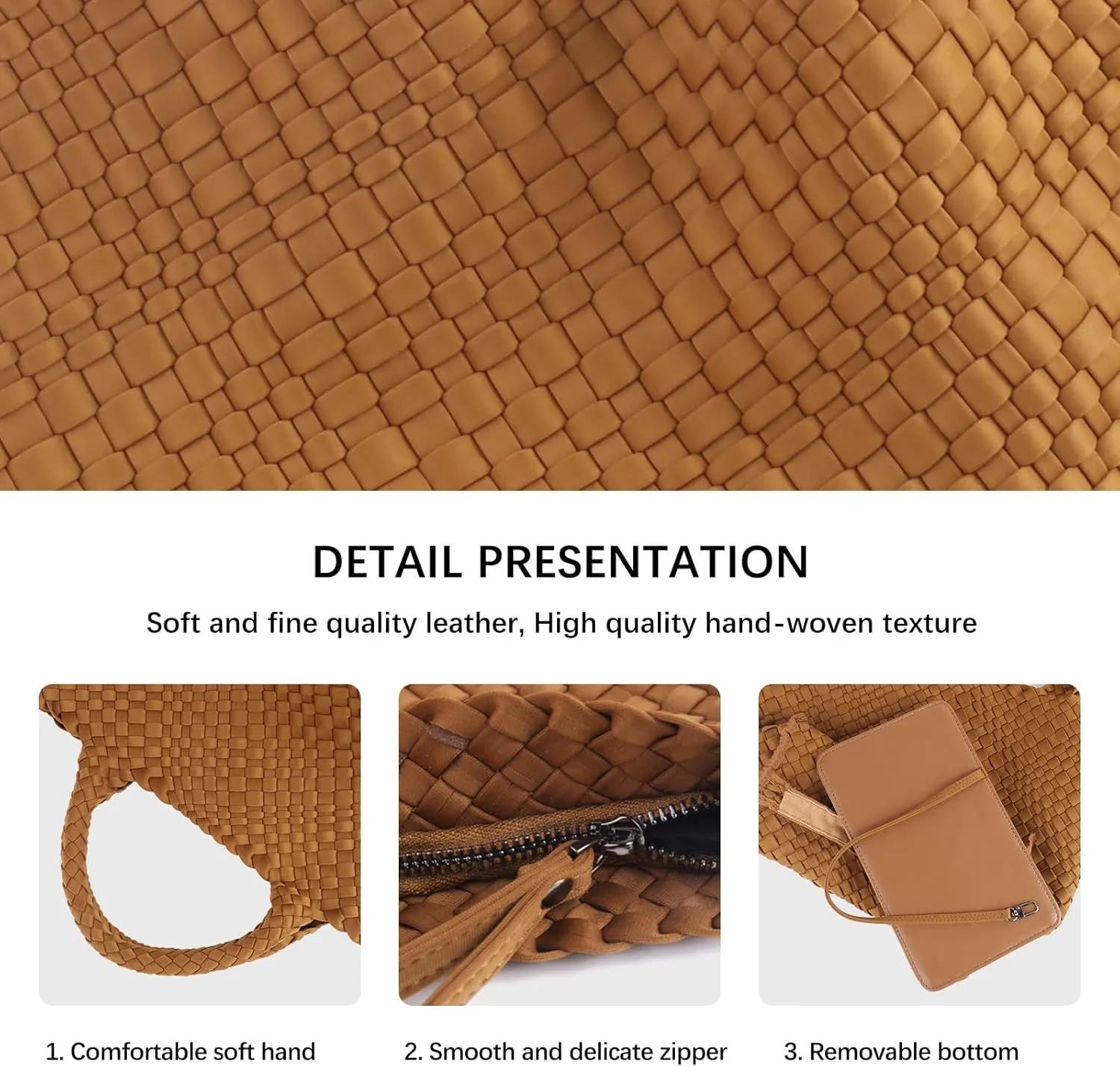 Women Tote Bag Large Neoprene Tote Bag Fashion Woven Bag Neoprene Tote Handbag Roomy Shoulder Bags for Beach, Gym
