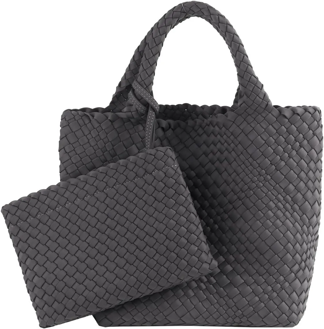 Women Tote Bag Large Neoprene Tote Bag Fashion Woven Bag Neoprene Tote Handbag Roomy Shoulder Bags for Beach, Gym