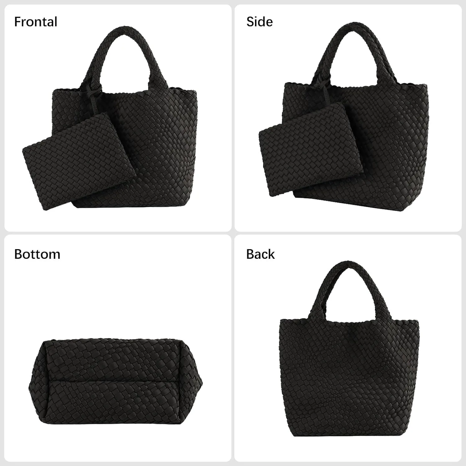Women Tote Bag Large Neoprene Tote Bag Fashion Woven Bag Neoprene Tote Handbag Roomy Shoulder Bags for Beach, Gym