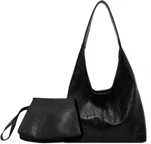 Women Vintage Hobo Bag Casual PU Leather Shoulder Bag Large Capacity Retro Tote Handbag Soft Underarm Bag Daily Dat