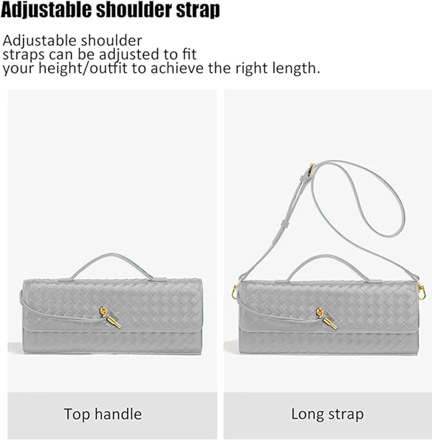 Women's Handmade Woven Clutch Purse,Crossbody Bag for Evening & Casual, Adjustable Shoulder Strap Fashion Handbag