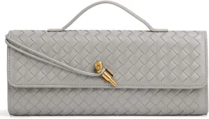 Women's Handmade Woven Clutch Purse,Crossbody Bag for Evening & Casual, Adjustable Shoulder Strap Fashion Handbag