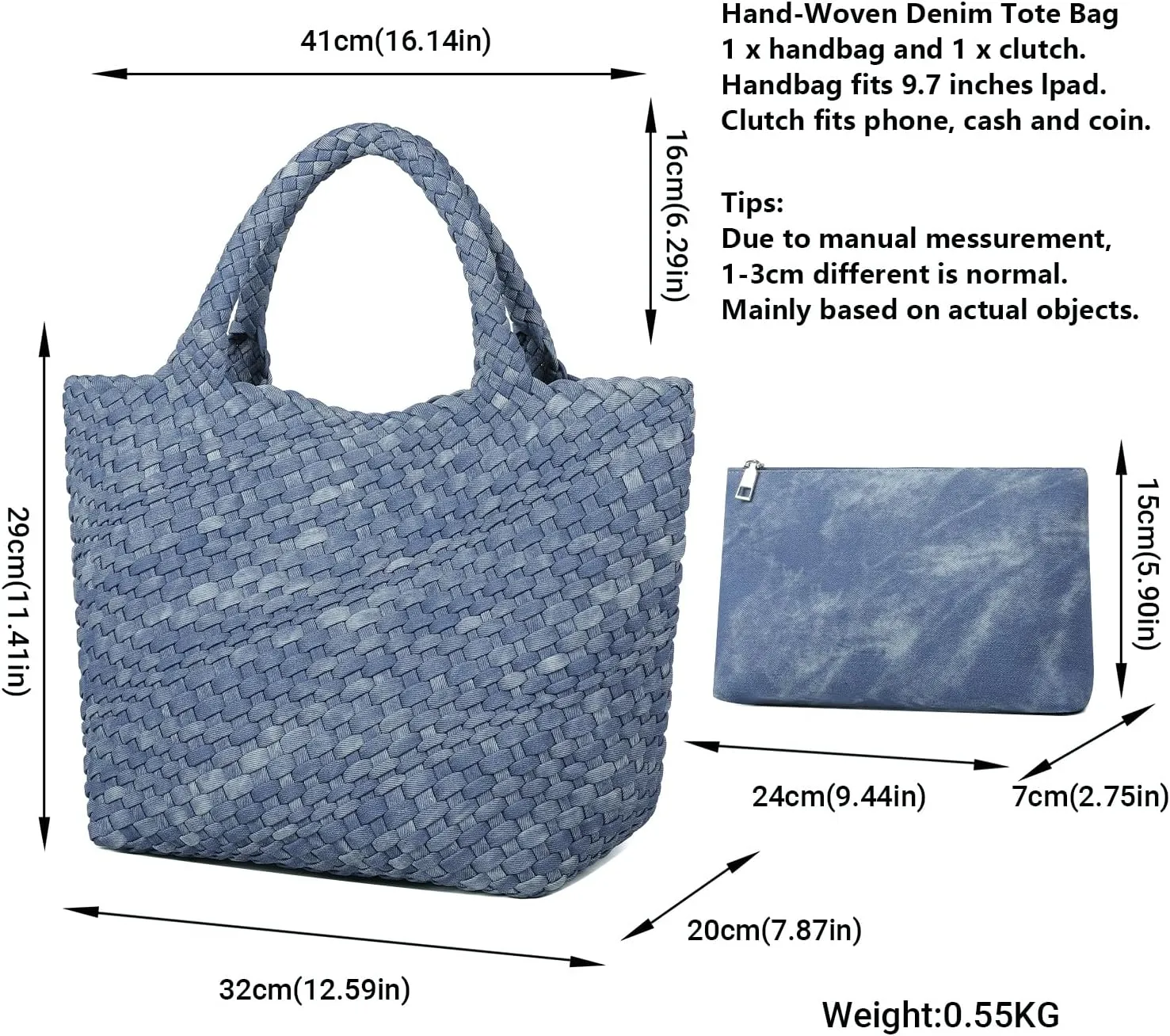 Woven Bag for Women, Vegan Leather Tote Bag Large Summer Beach Travel Handbag and Purse Retro Handmade Shoulder Bag