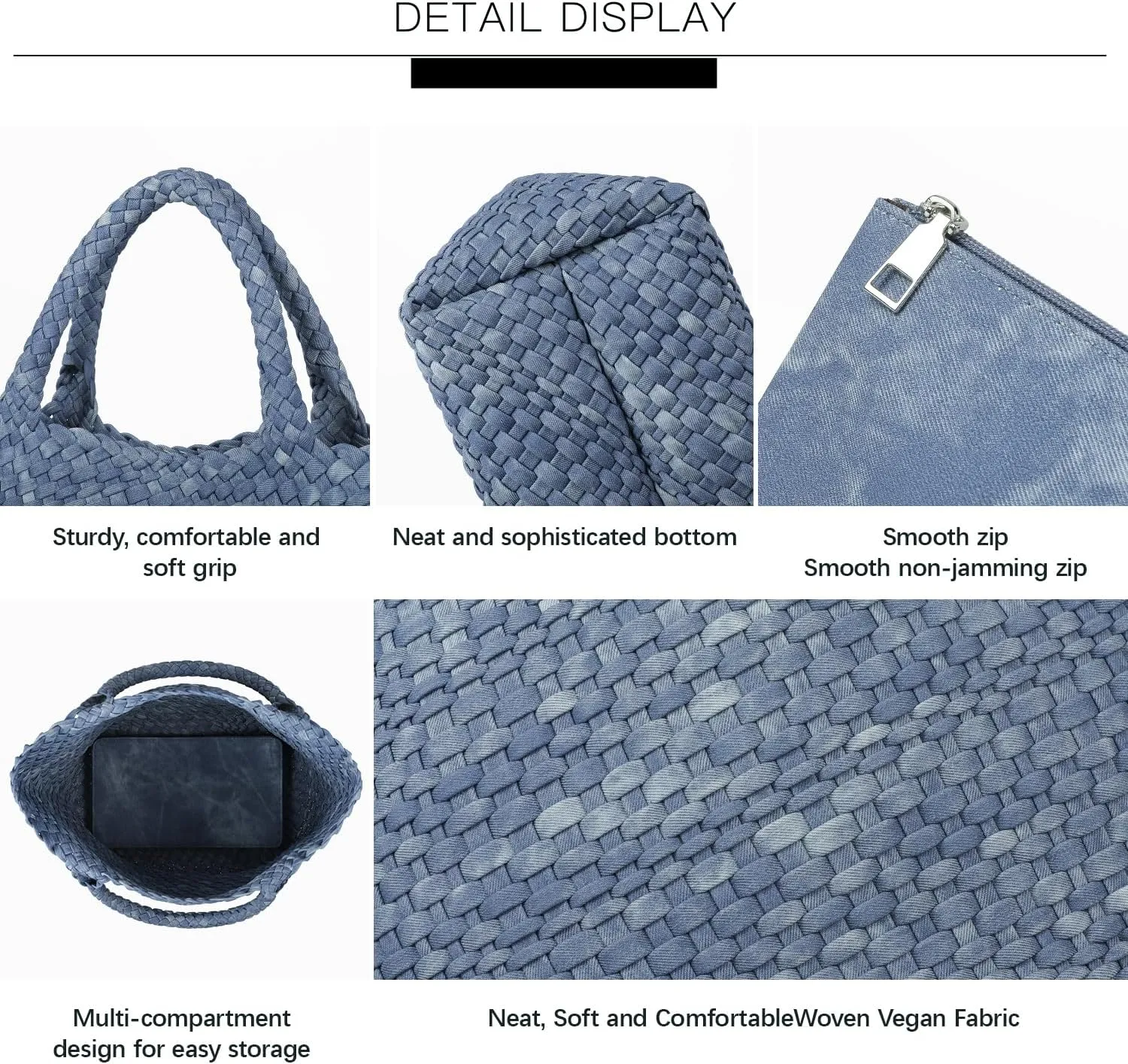 Woven Bag for Women, Vegan Leather Tote Bag Large Summer Beach Travel Handbag and Purse Retro Handmade Shoulder Bag