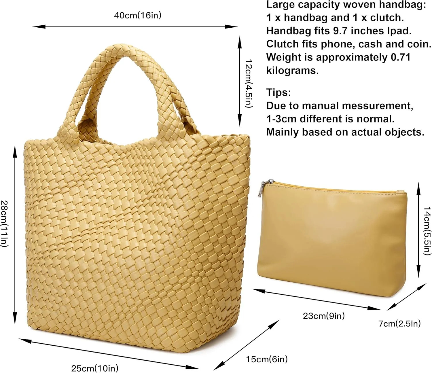Woven Bag for Women, Vegan Leather Tote Bag Large Summer Beach Travel Handbag and Purse Retro Handmade Shoulder Bag