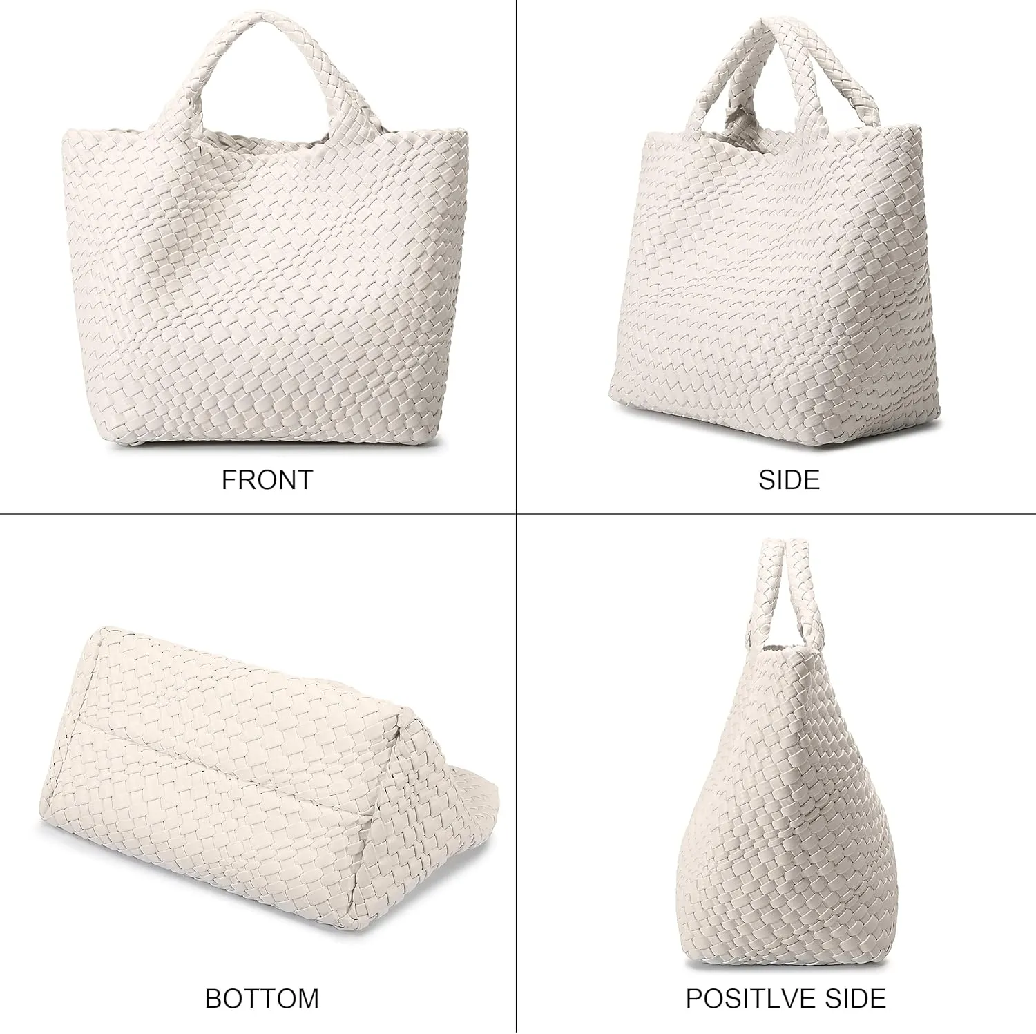 Woven Bag for Women, Vegan Leather Tote Bag Large Summer Beach Travel Handbag and Purse Retro Handmade Shoulder Bag
