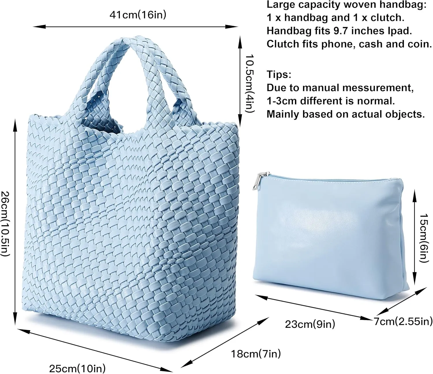 Woven Bag for Women, Vegan Leather Tote Bag Large Summer Beach Travel Handbag and Purse Retro Handmade Shoulder Bag