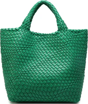 Woven Bag for Women, Vegan Leather Tote Bag Large Summer Beach Travel Handbag and Purse Retro Handmade Shoulder Bag