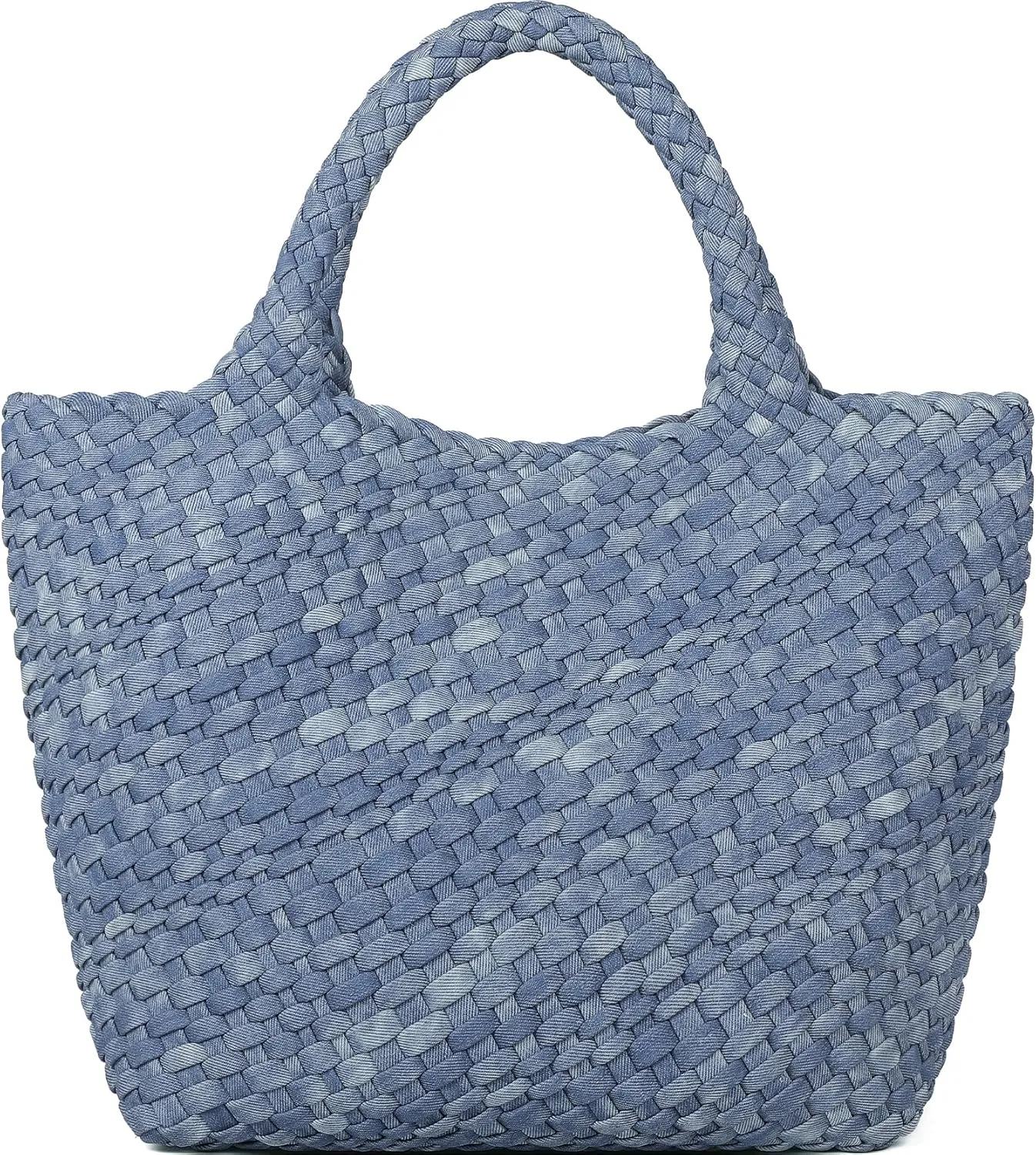 Woven Bag for Women, Vegan Leather Tote Bag Large Summer Beach Travel Handbag and Purse Retro Handmade Shoulder Bag